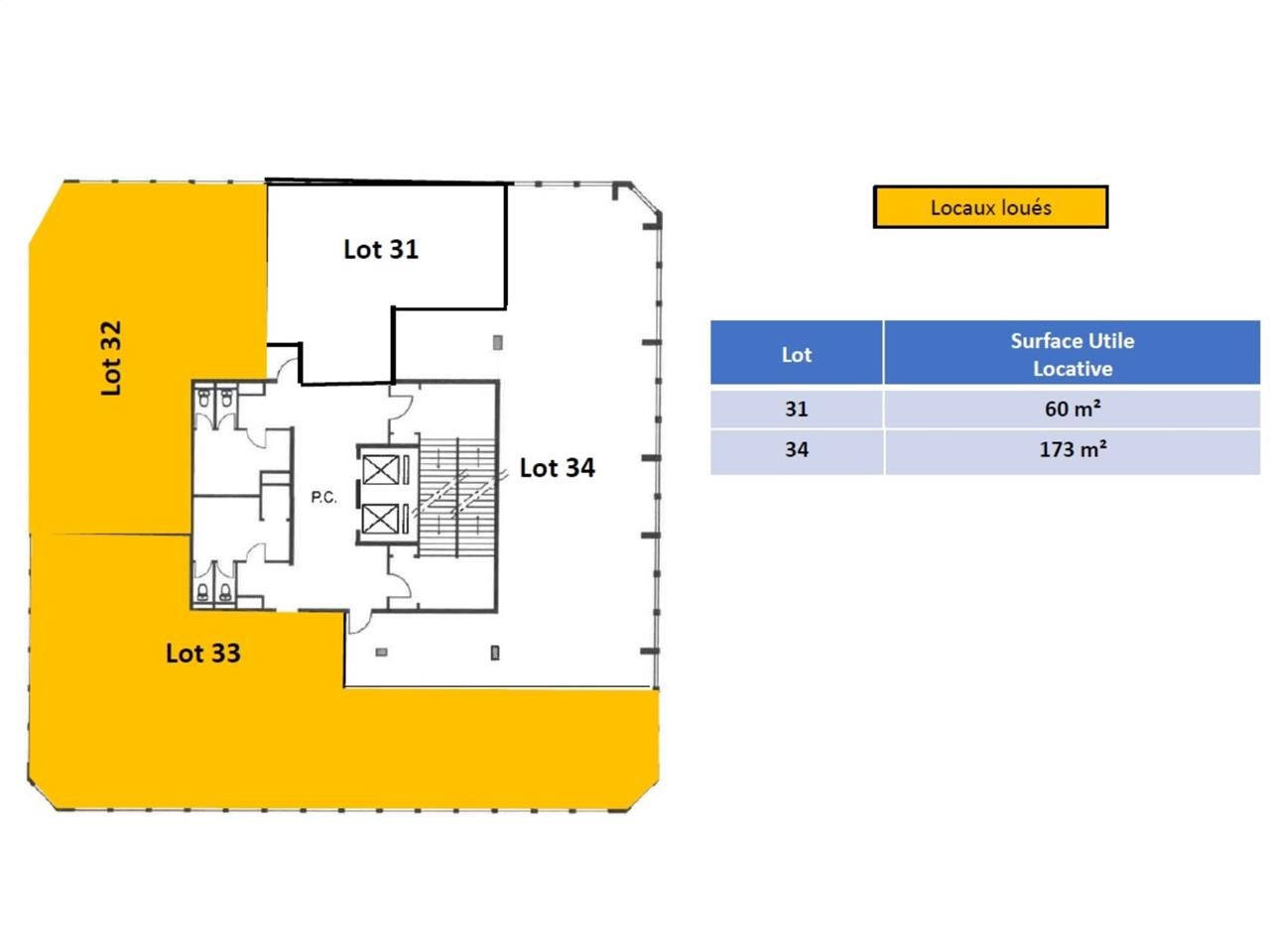 Location bureaux 233 m² divisibles à partir de 60 m²