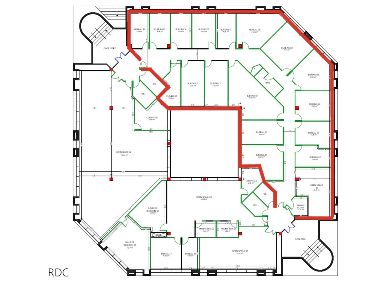 Location bureaux 860 m² divisibles à partir de 399 m²