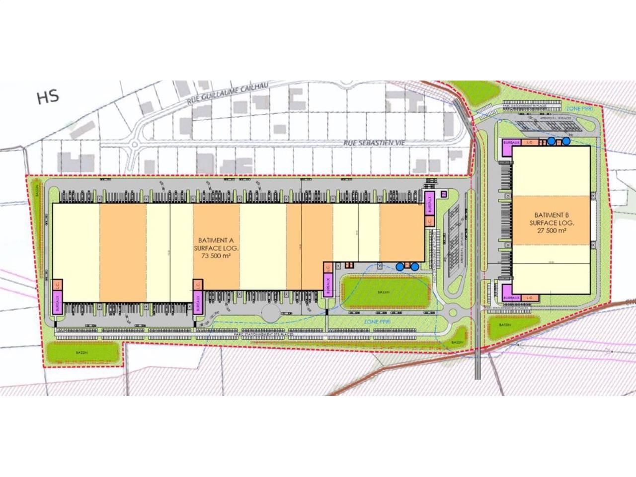 Location entrepots 110502 m² divisibles à partir de 27852 m²
