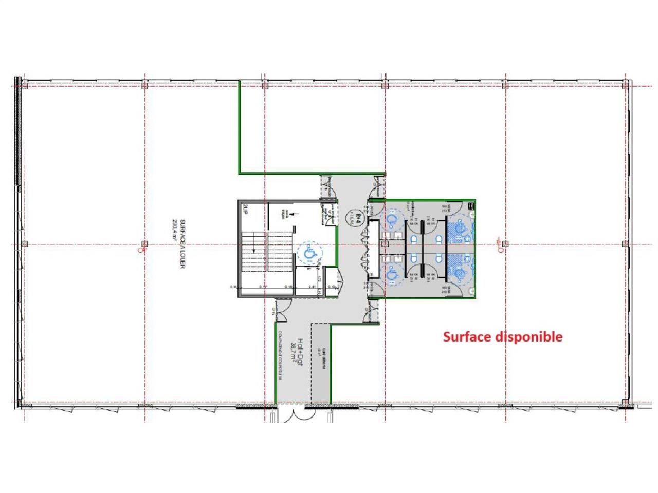 Location bureaux 330 m² non divisibles