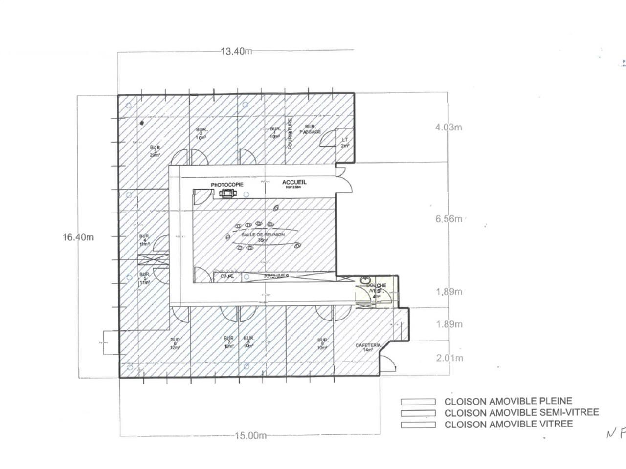 Location bureaux 249 m² non divisibles