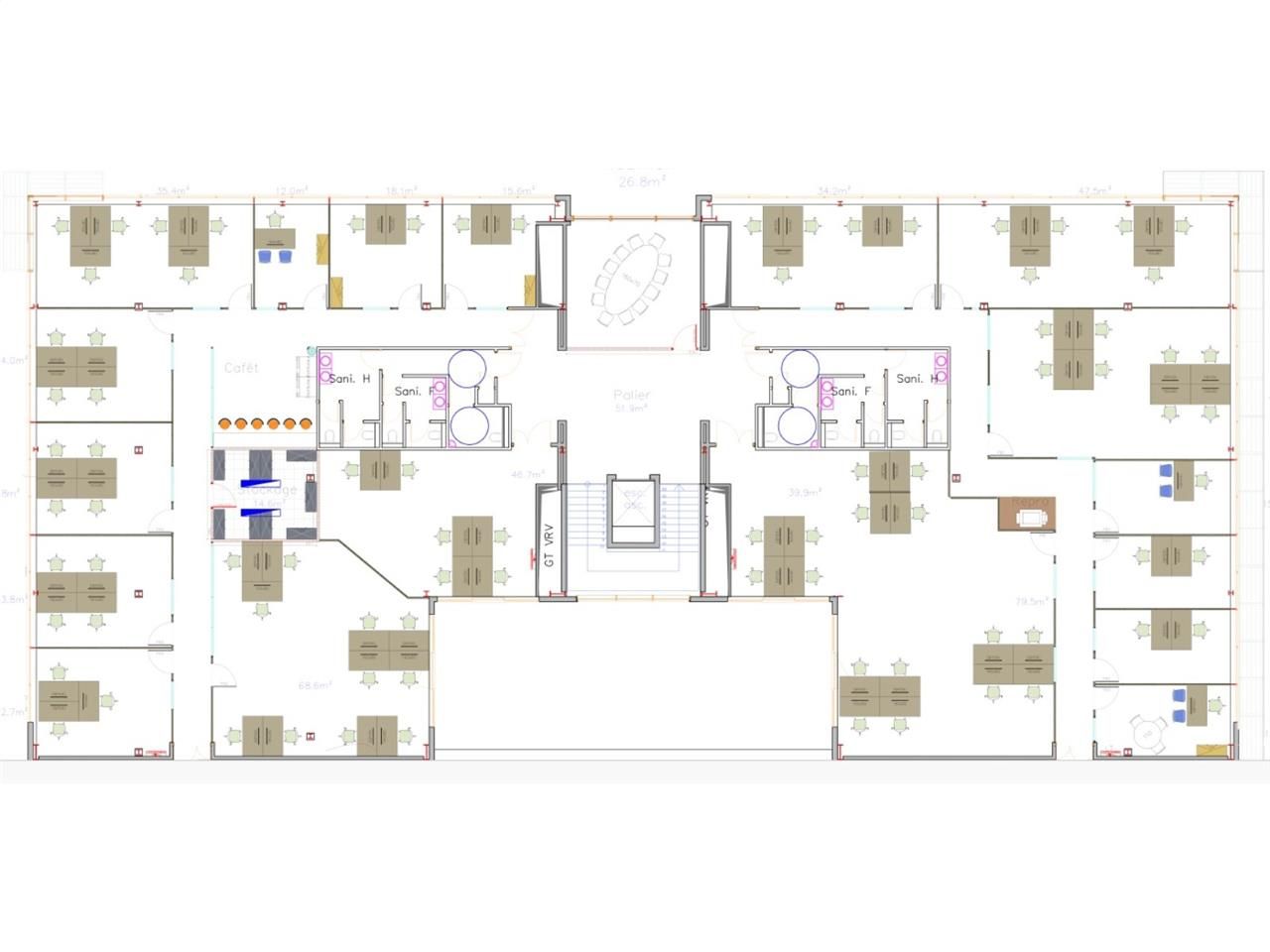 Location bureaux 350 m² non divisibles