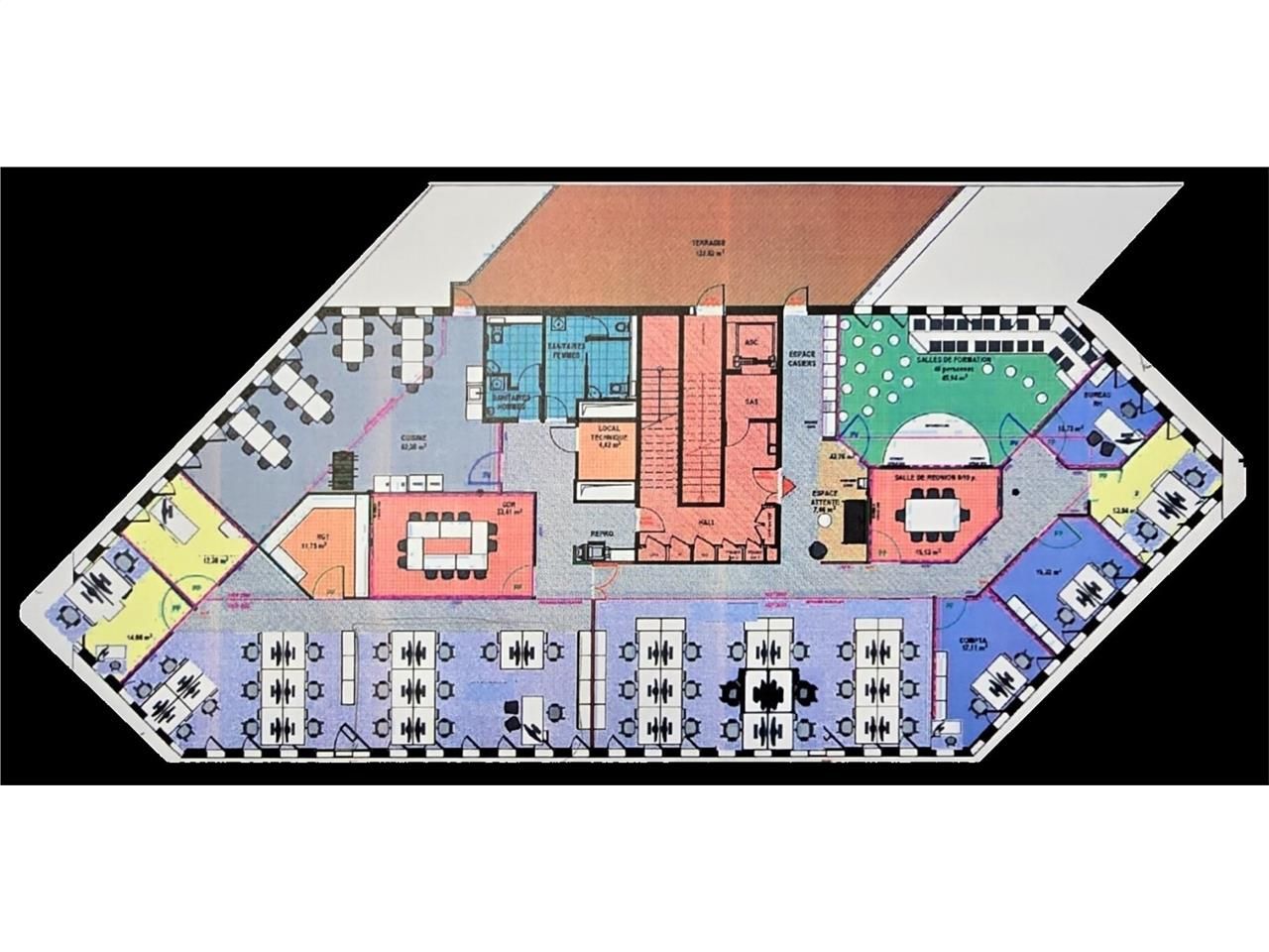 Location bureaux 536 m² non divisibles