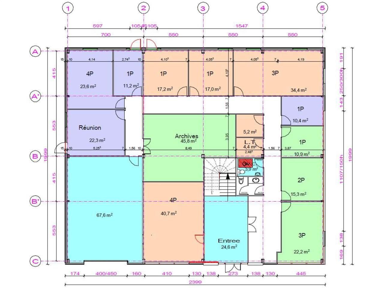 Location bureaux 817 m² divisibles à partir de 338 m²