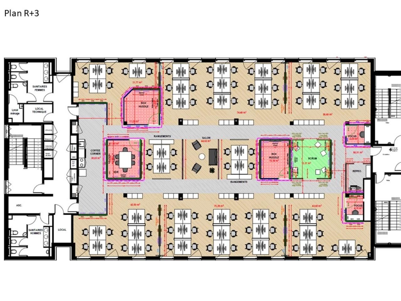 Location bureaux 1126 m² divisibles à partir de 478 m²