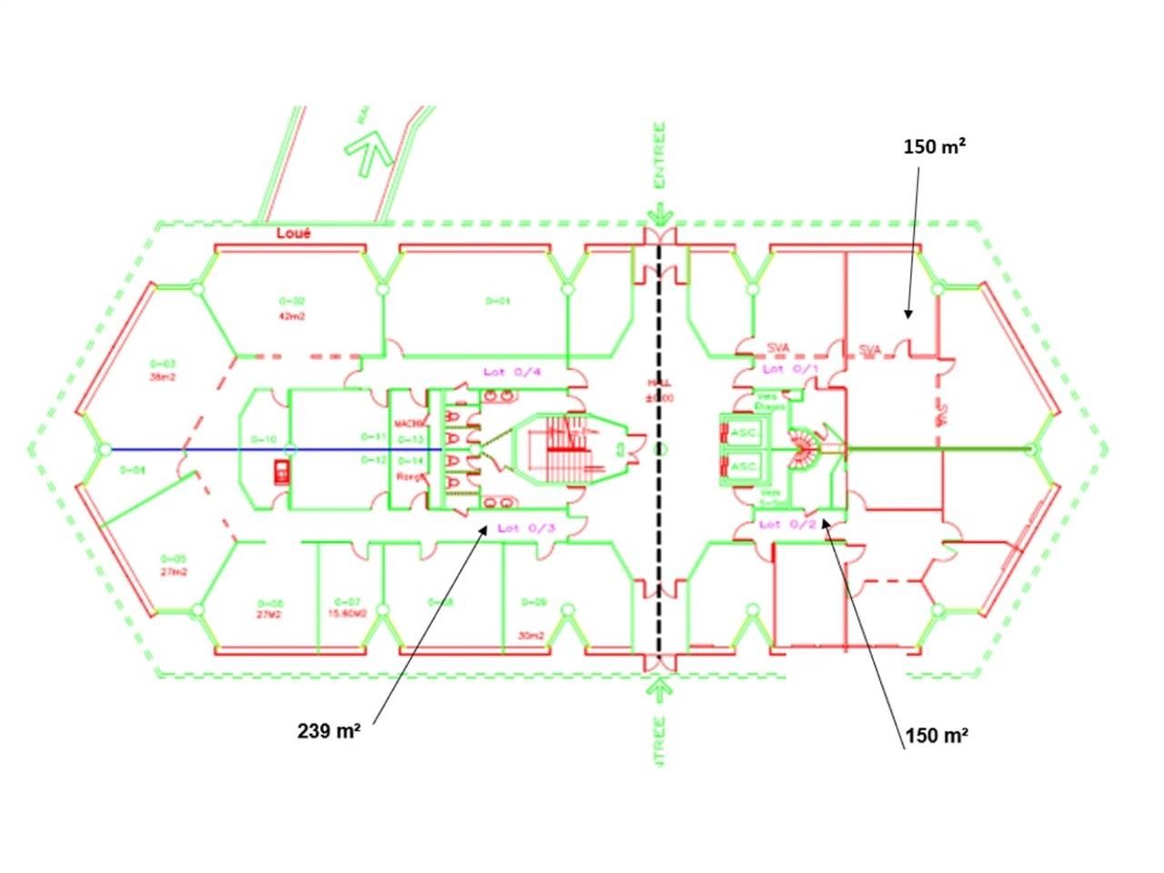Location bureaux 2417 m² divisibles à partir de 150 m²