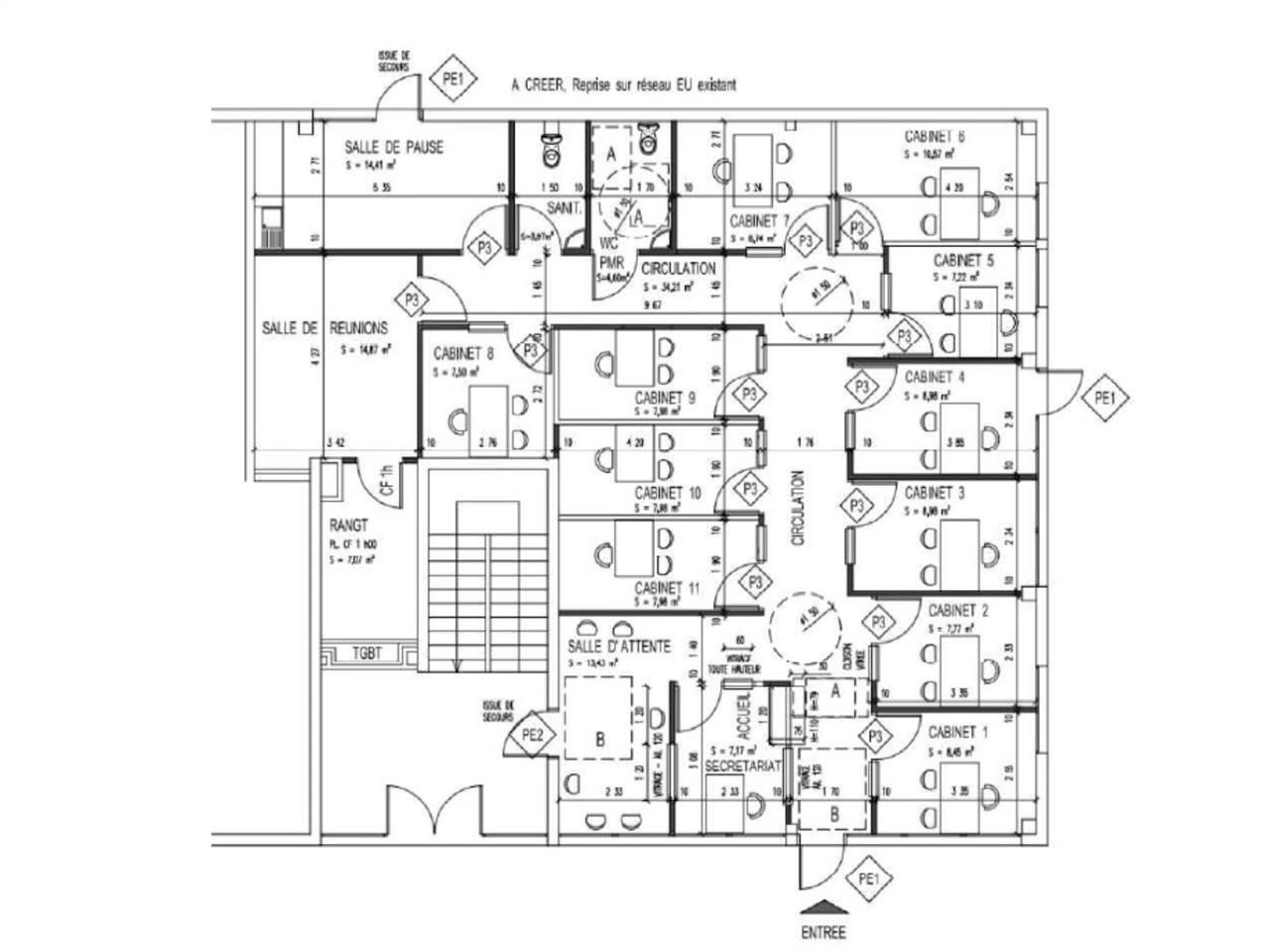 Vente bureaux 657 m² non divisibles