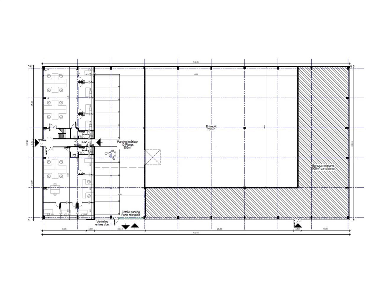 Location bureaux 600 m² divisibles à partir de 150 m²