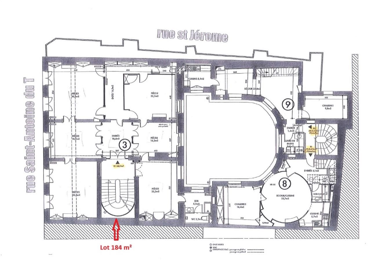 Location bureaux 184 m² non divisibles