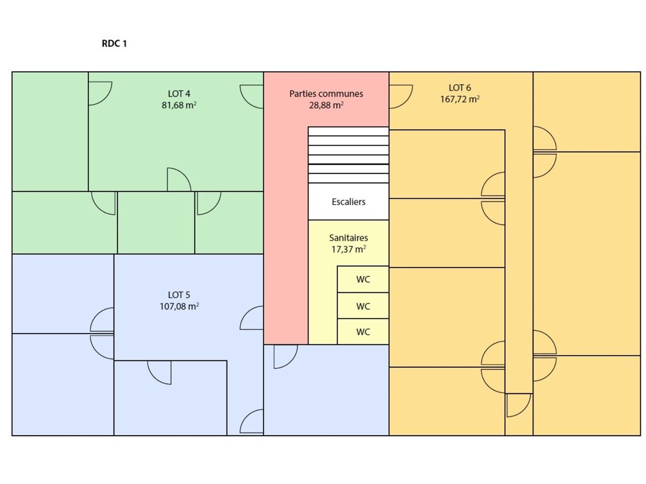 Location bureaux 82 m² non divisibles