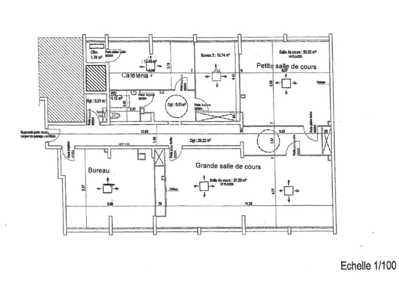 Location bureaux 200 m² non divisibles