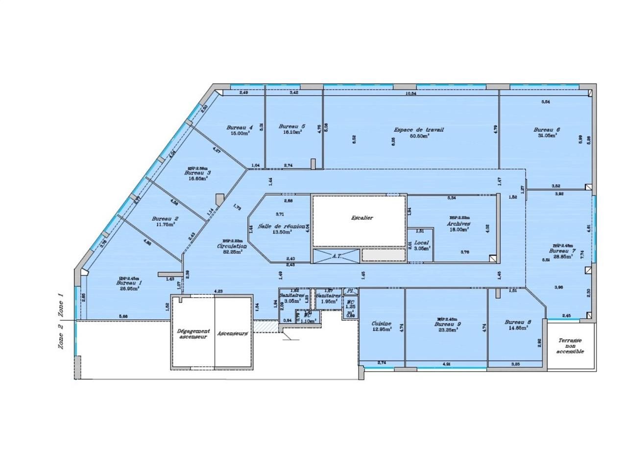 Vente bureaux 380 m² non divisibles