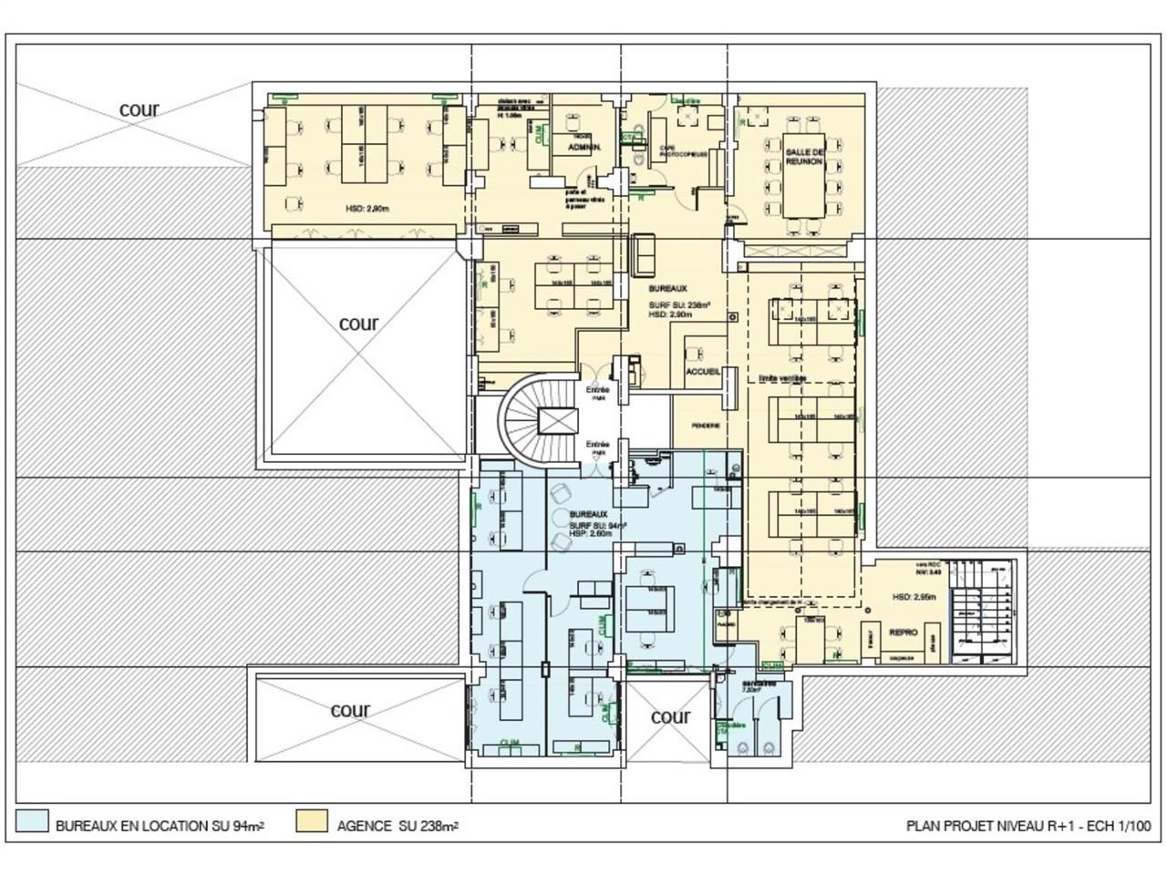 Vente bureaux 480 m² non divisibles