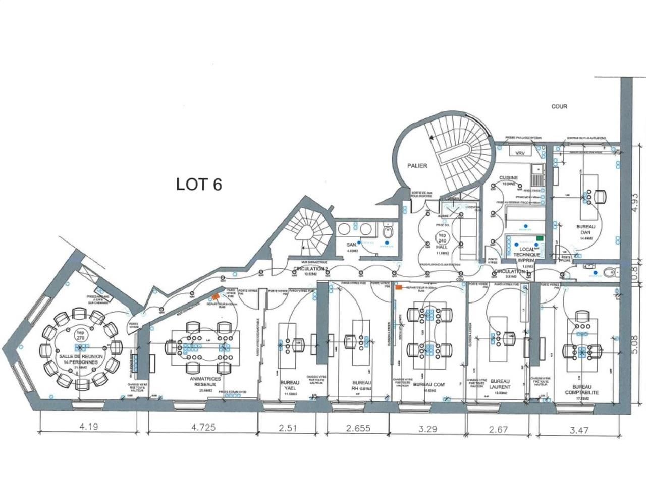 Vente bureaux 177 m² non divisibles