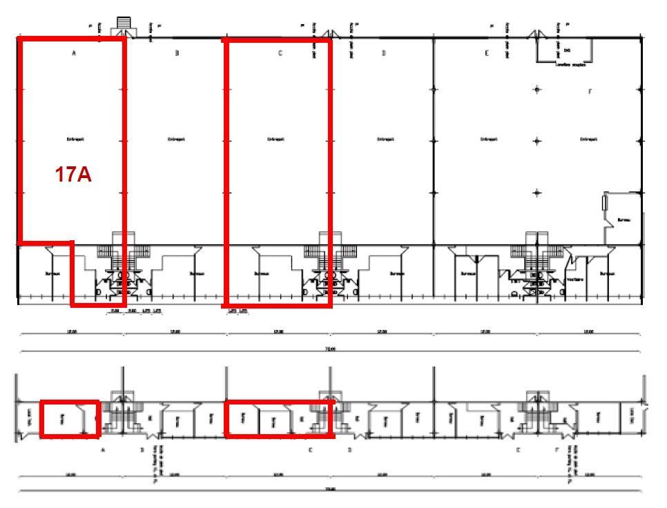 Location entrepots 413 m² non divisibles