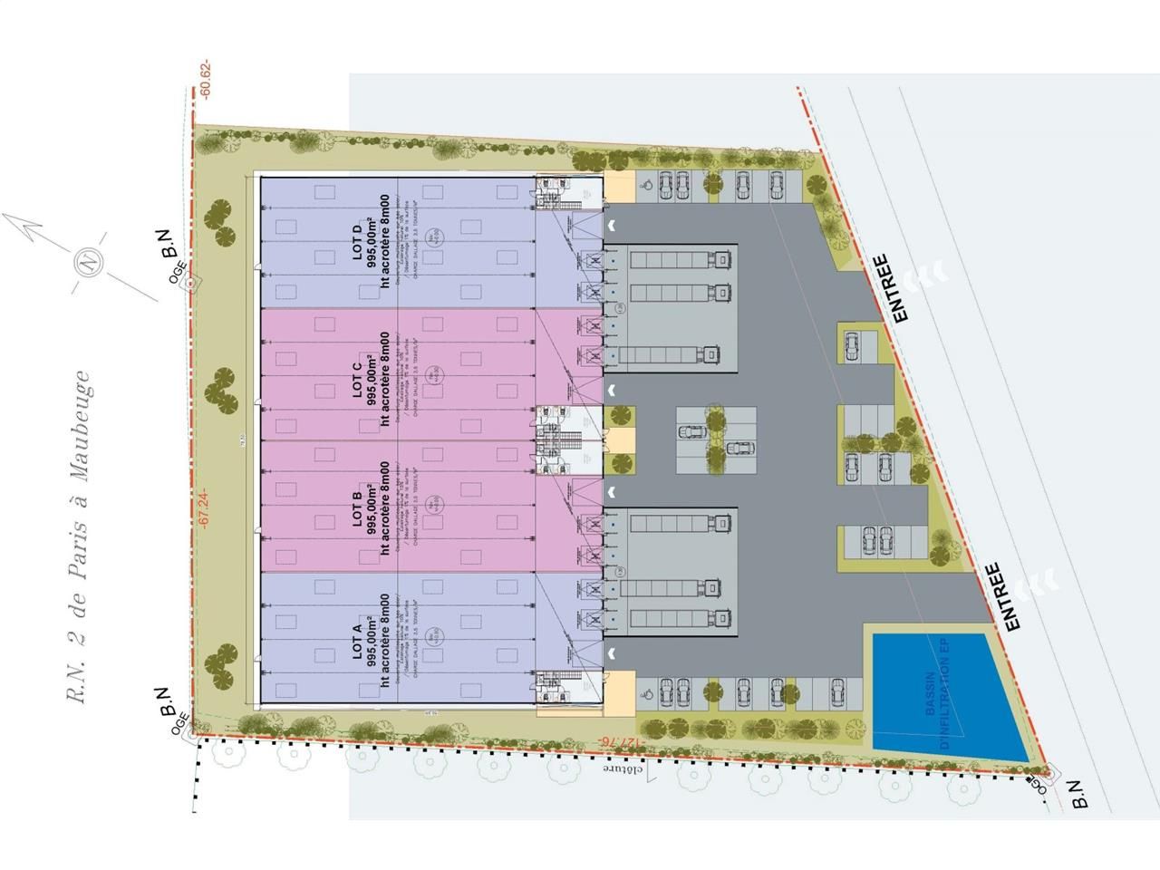 Location entrepots 1165 m² non divisibles