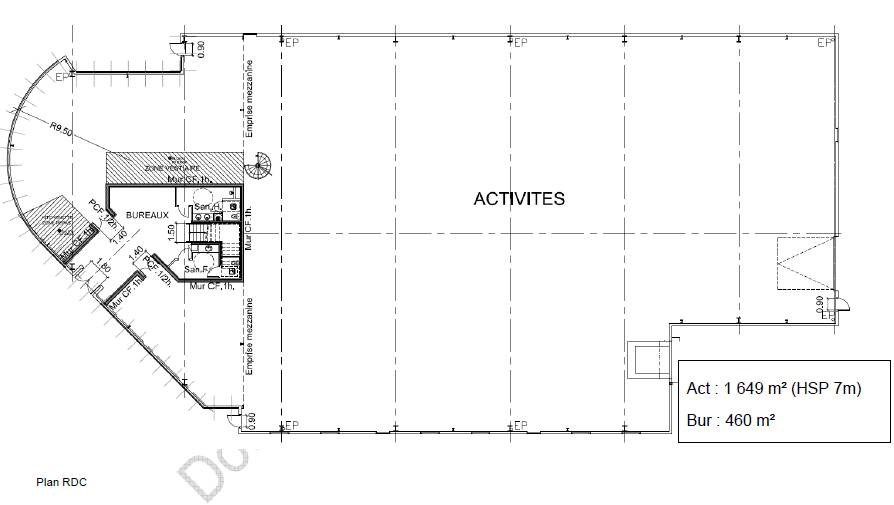 Location entrepots 2109 m² non divisibles