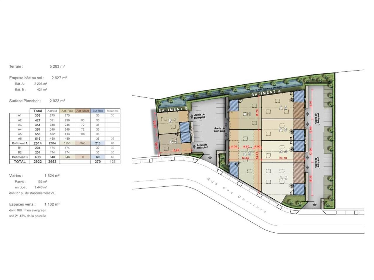 Location entrepots 427 m² non divisibles