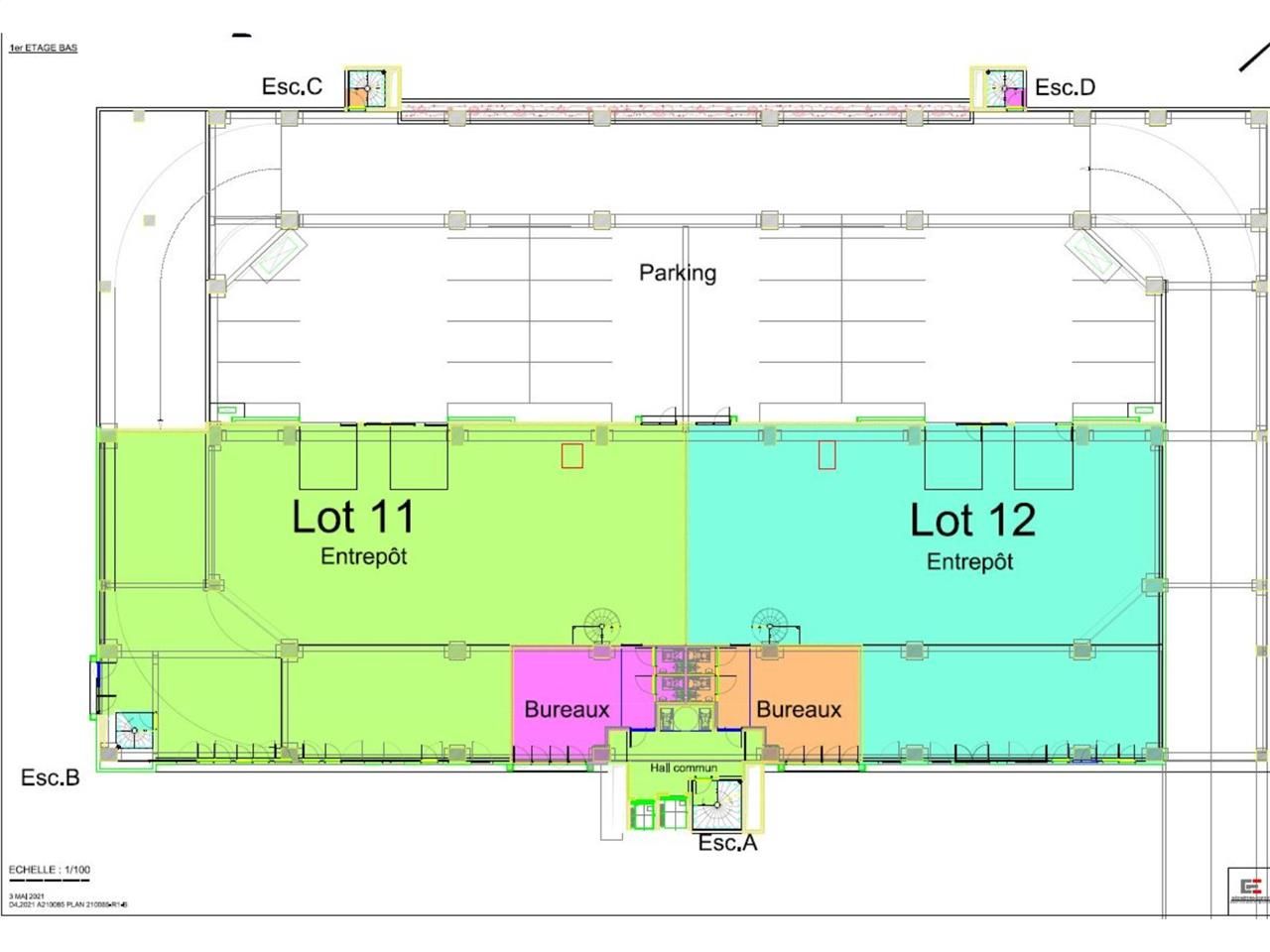 Location entrepots 1759 m² divisibles à partir de 832 m²
