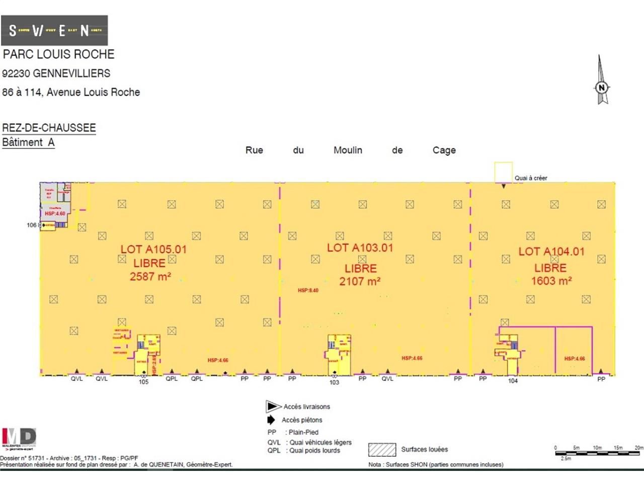 Location entrepots 2608 m² non divisibles
