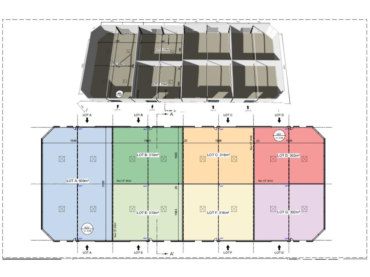 Location entrepots 316 m² non divisibles