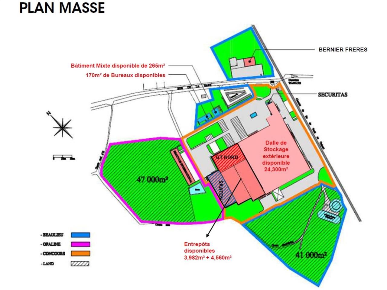 Location entrepots 4050 m² non divisibles