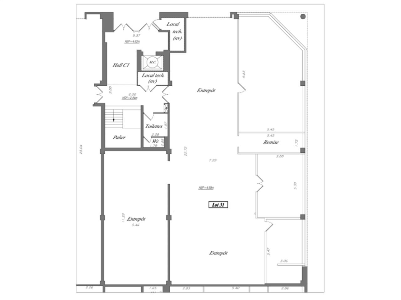 Location entrepots 366 m² non divisibles