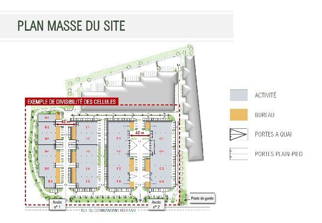 Location entrepots 1951 m² non divisibles