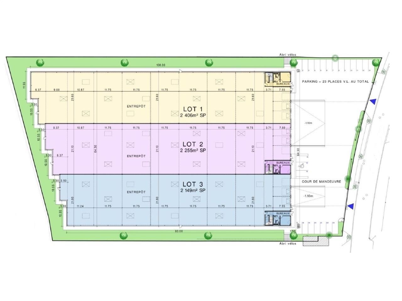 Location entrepots 6810 m² divisibles à partir de 150 m²