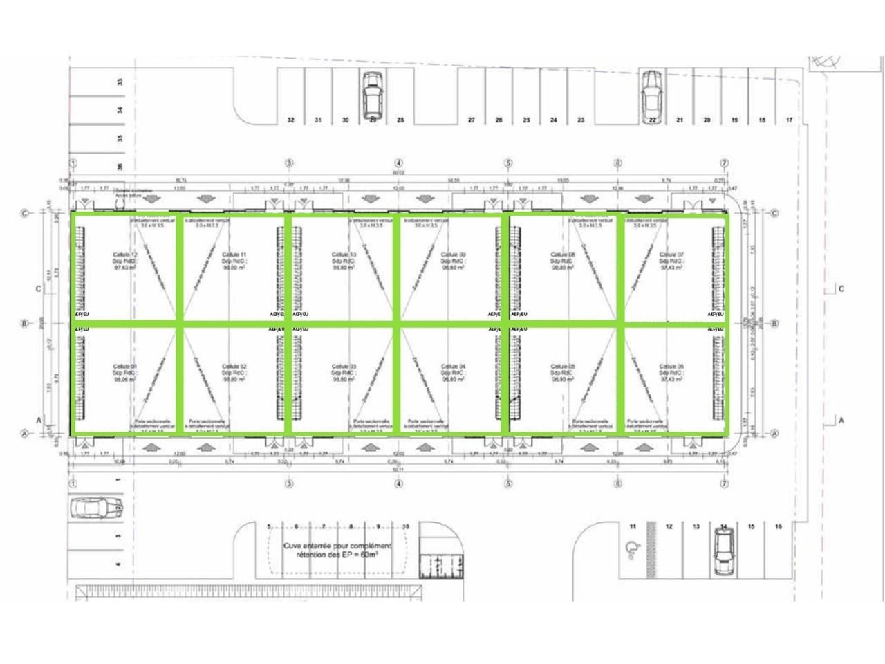 Vente entrepots 1750 m² divisibles à partir de 144 m²
