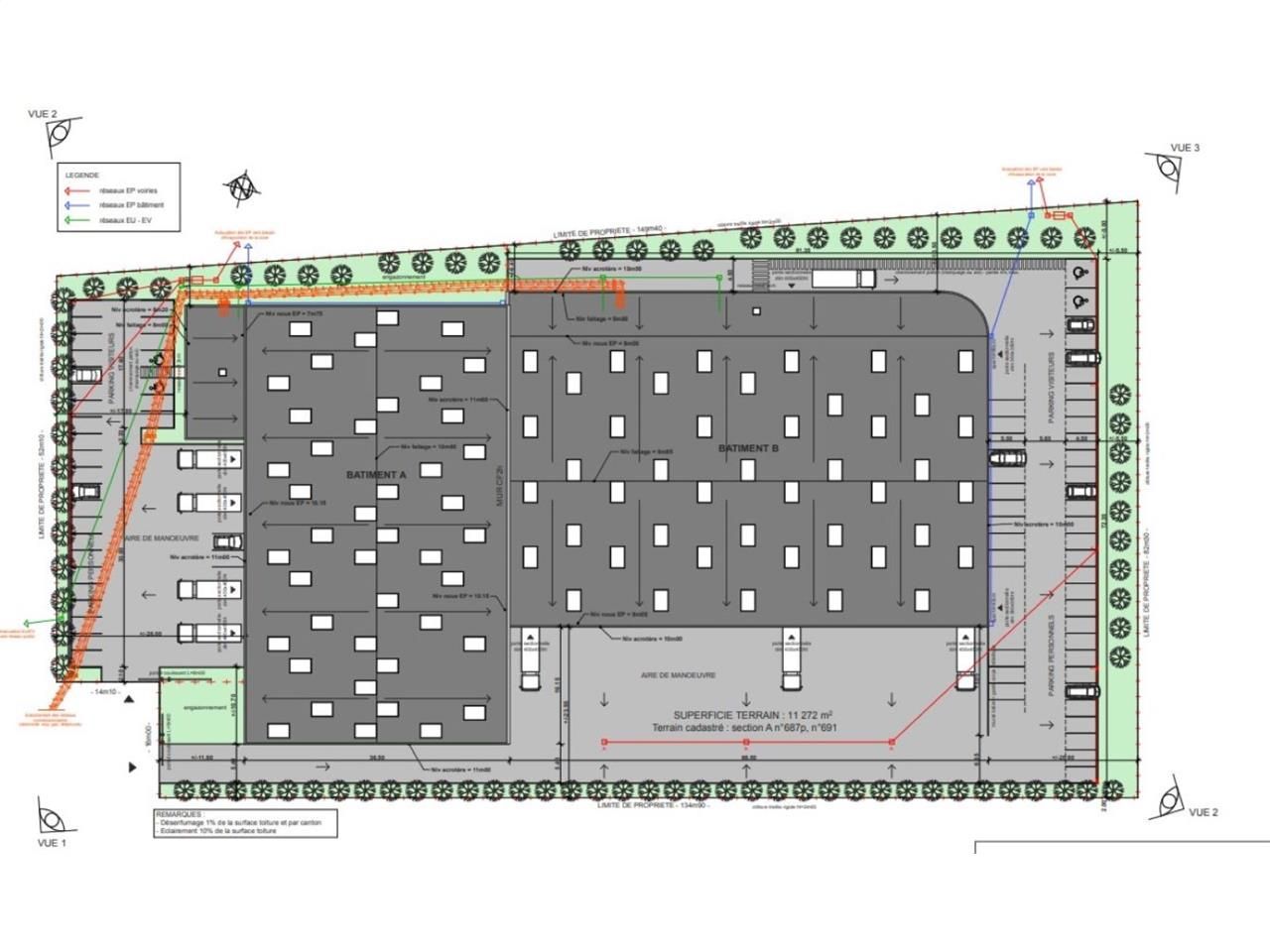 Location entrepots 2448 m² non divisibles