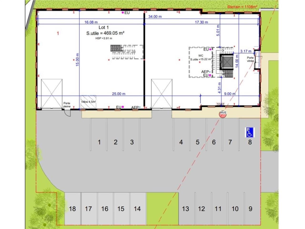 Vente entrepots 935 m² divisibles à partir de 466 m²