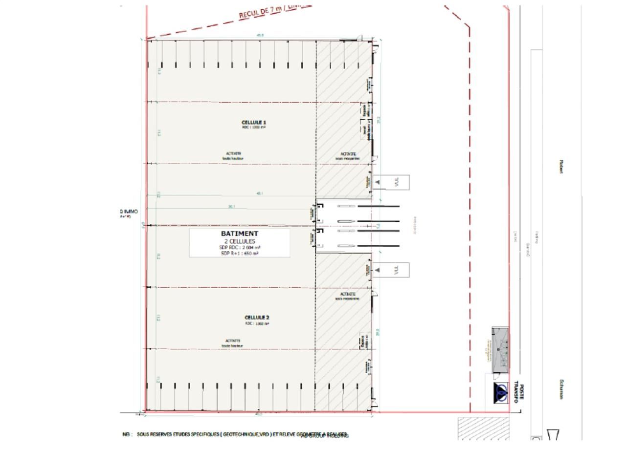 Location entrepots 3254 m² divisibles à partir de 1627 m²