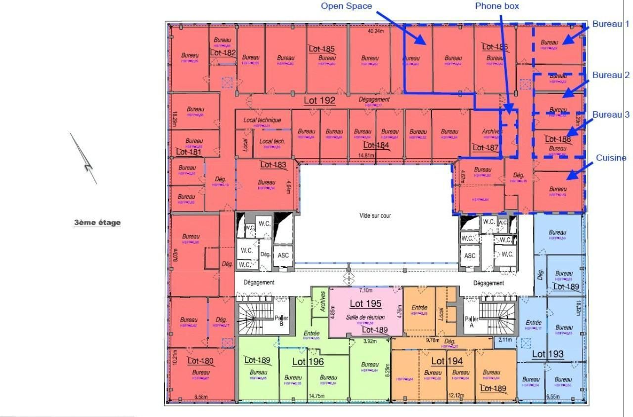 970 m² pour ce bureaux en location à Bordeaux