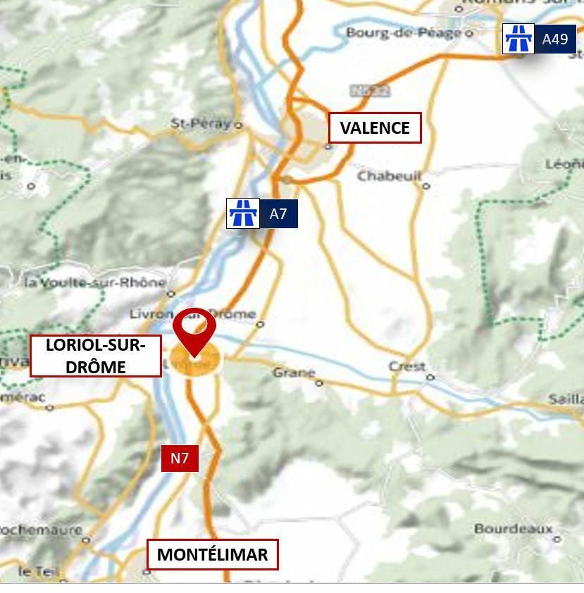 50021 m² pour cetentrepôts classe a en vente à Loriol-sur-drôme