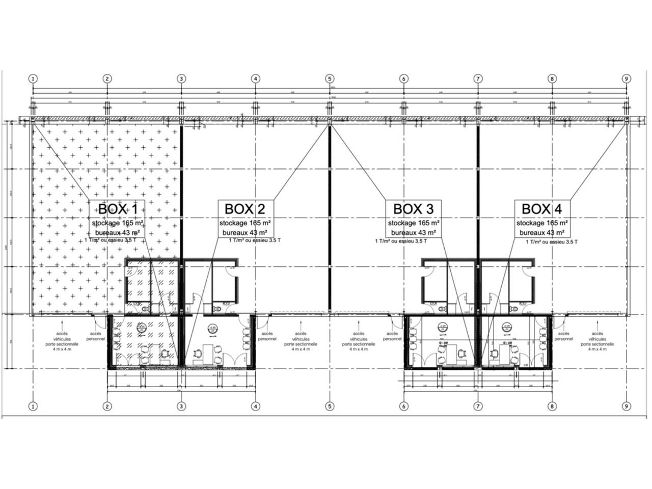 Location entrepots 208 m² non divisibles