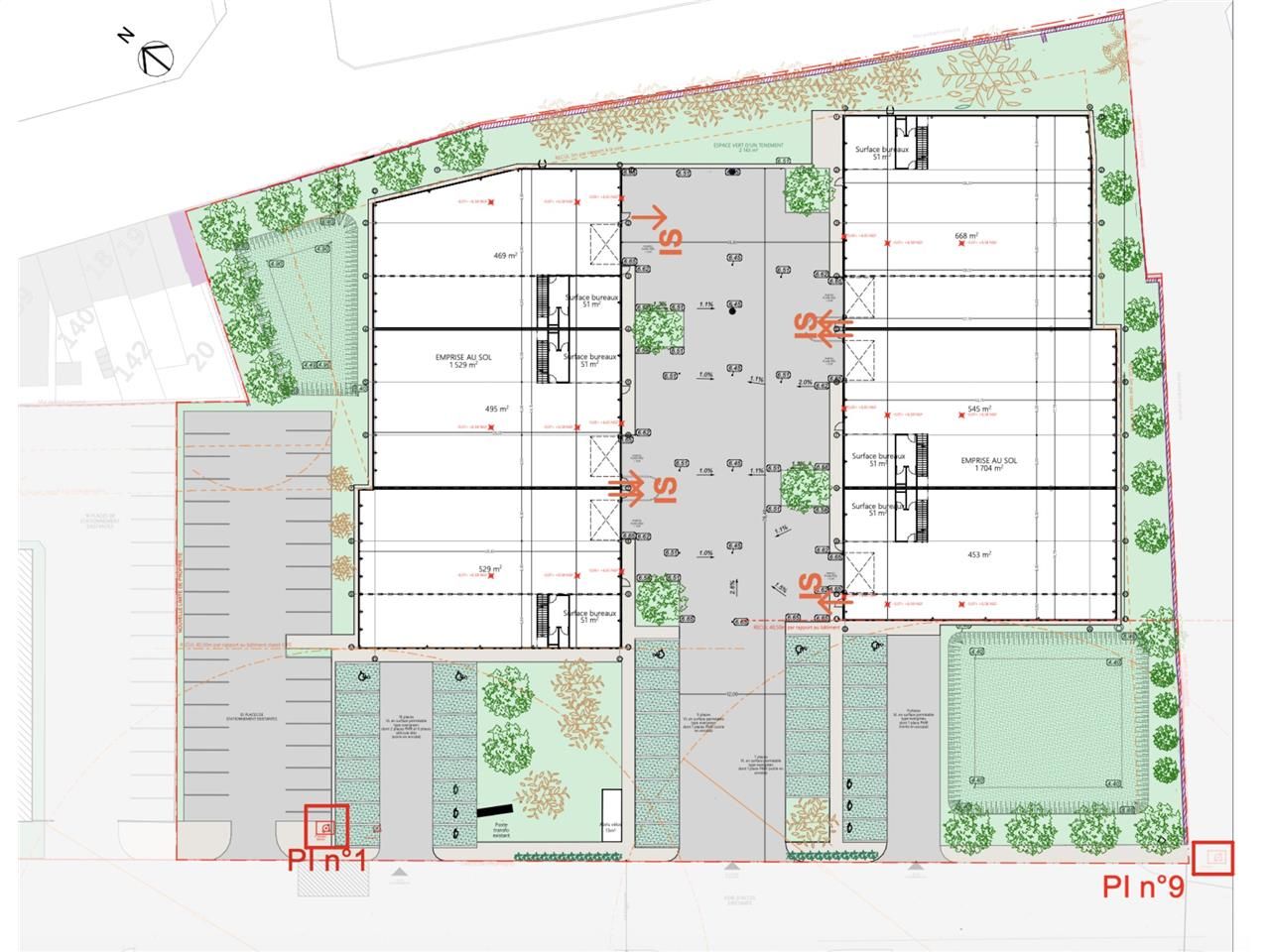 Location entrepots 2150 m² divisibles à partir de 504 m²
