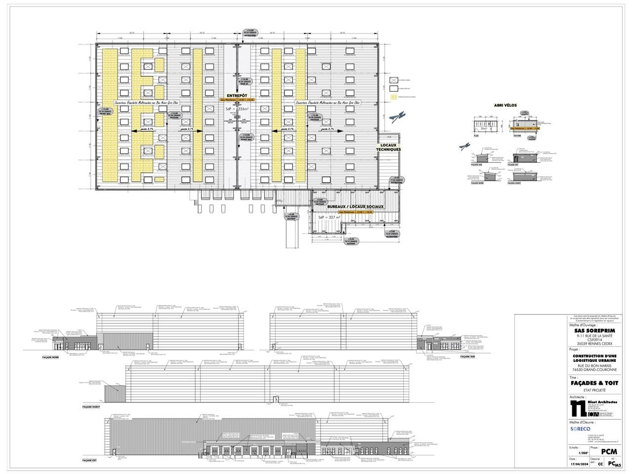 Location entrepots 6441 m² non divisibles