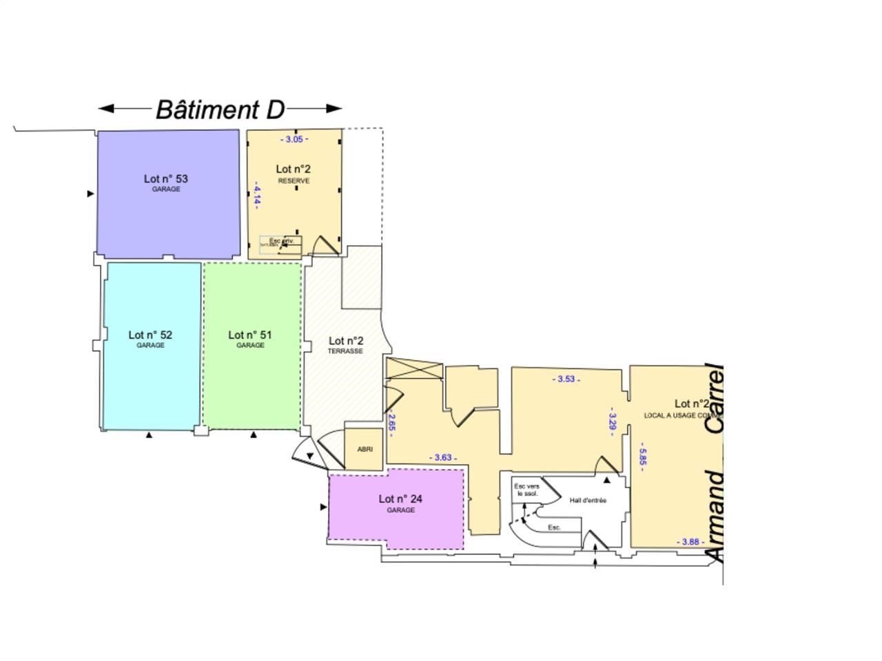 Vente locaux commerciaux 77 m² divisibles à partir de 19 m²