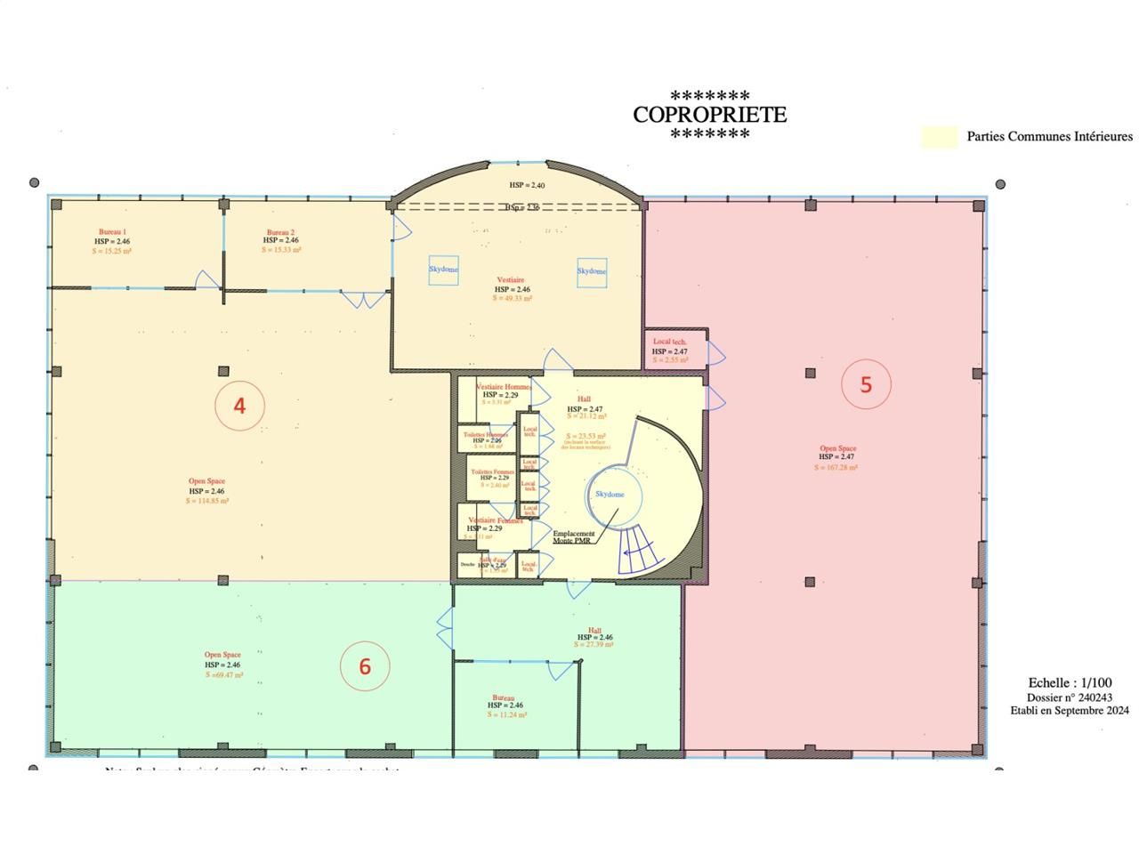 Location bureaux 170 m² non divisibles