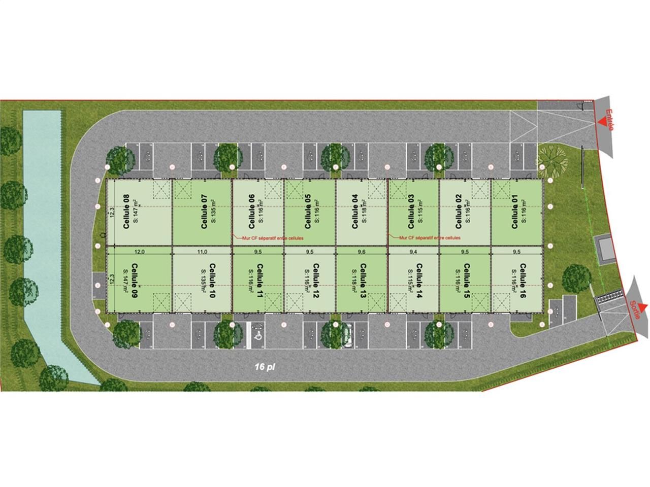 Vente entrepots 2754 m² non divisibles