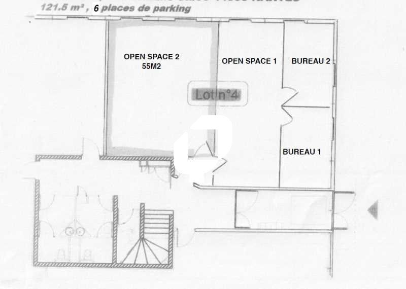 Location bureaux 122 m² divisibles à partir de 55 m²