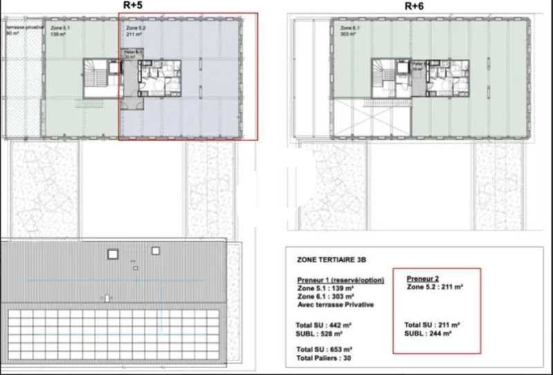 Location bureaux 2853 m² divisibles à partir de 193 m²