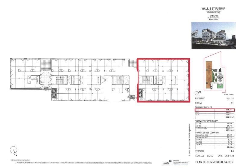 Location bureaux 2124 m² divisibles à partir de 293 m²