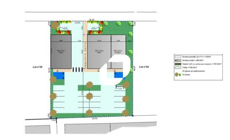 Location bureaux 130 m² non divisibles