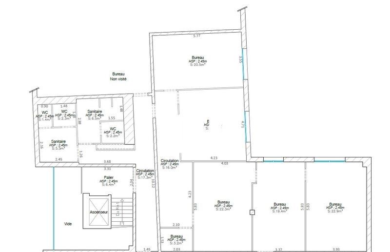 Location bureaux 143 m² non divisibles
