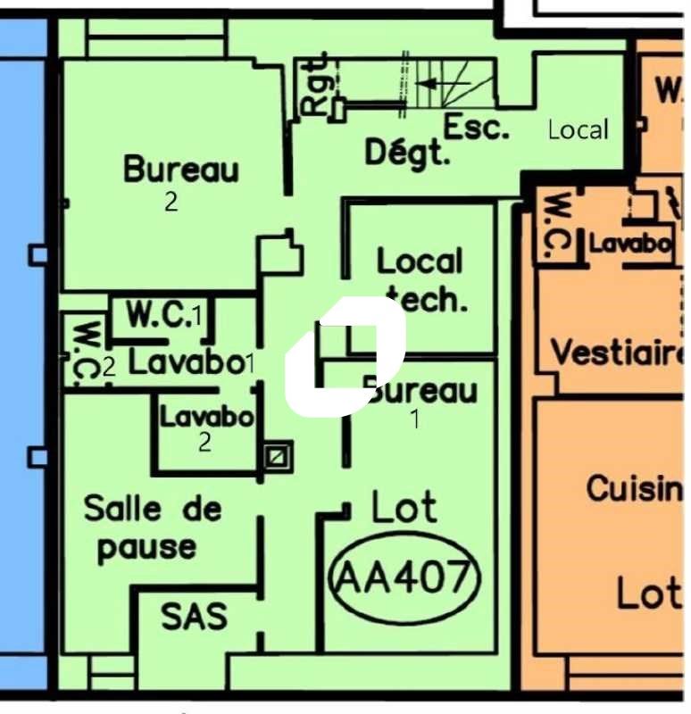 Vente bureaux 532 m² non divisibles