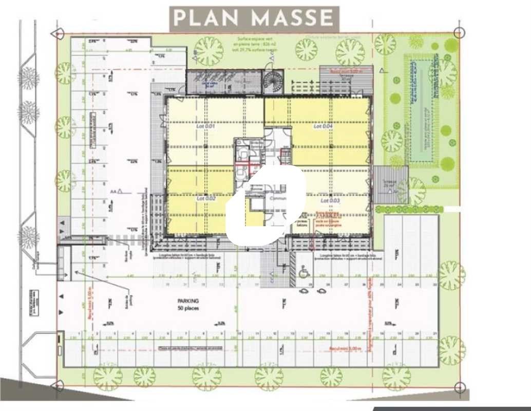 Location bureaux 1600 m² divisibles à partir de 123 m²