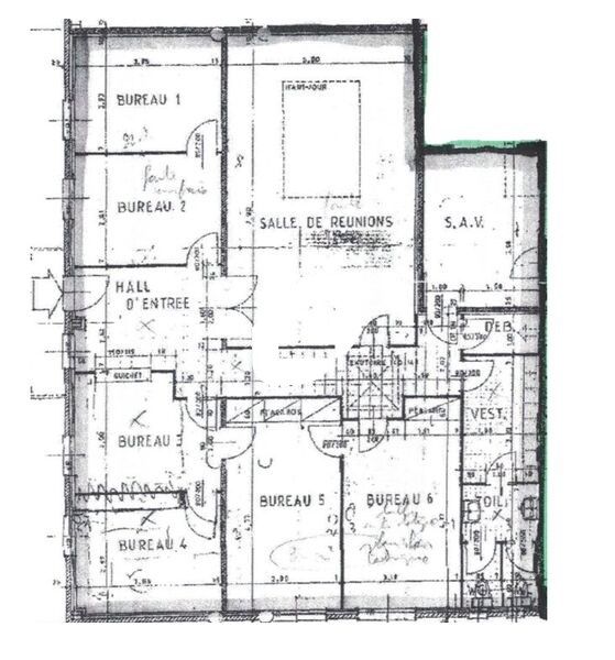 Location bureaux 170 m² non divisibles