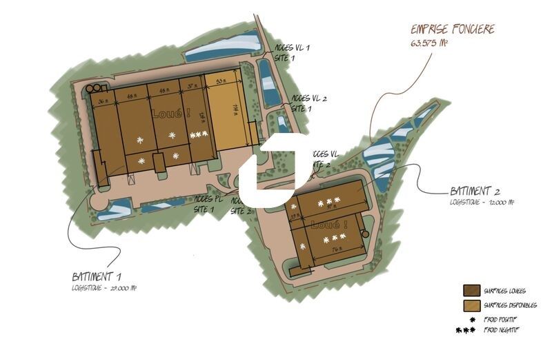 Location entrepots 6350 m² non divisibles